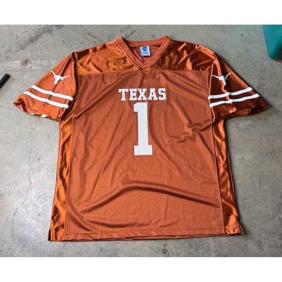 Texas Longhorns Jersey Large Adult Orange V Neck #1 Collegiate Football Mens XL - Picture 1 of 7